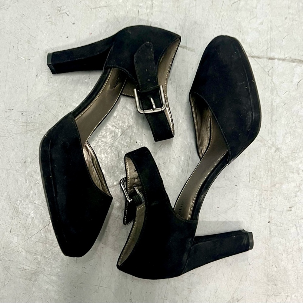 Black ankle strap heels